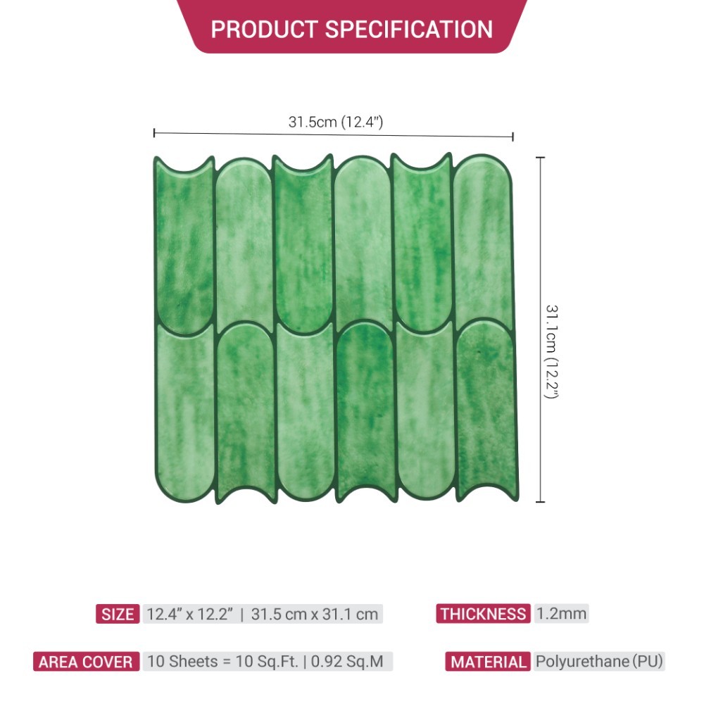 Mosaicowall 3D Diamond Peel and Stick Tiles for Wall Beige and Light Green Stick