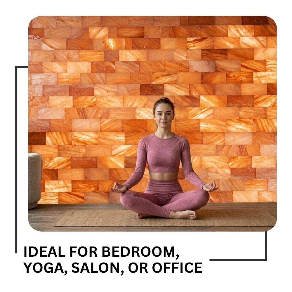 Himalayan Salt Wall Panel 2×4 ft DIY Kit with Salt Bricks & Glue for Spa Sauna
