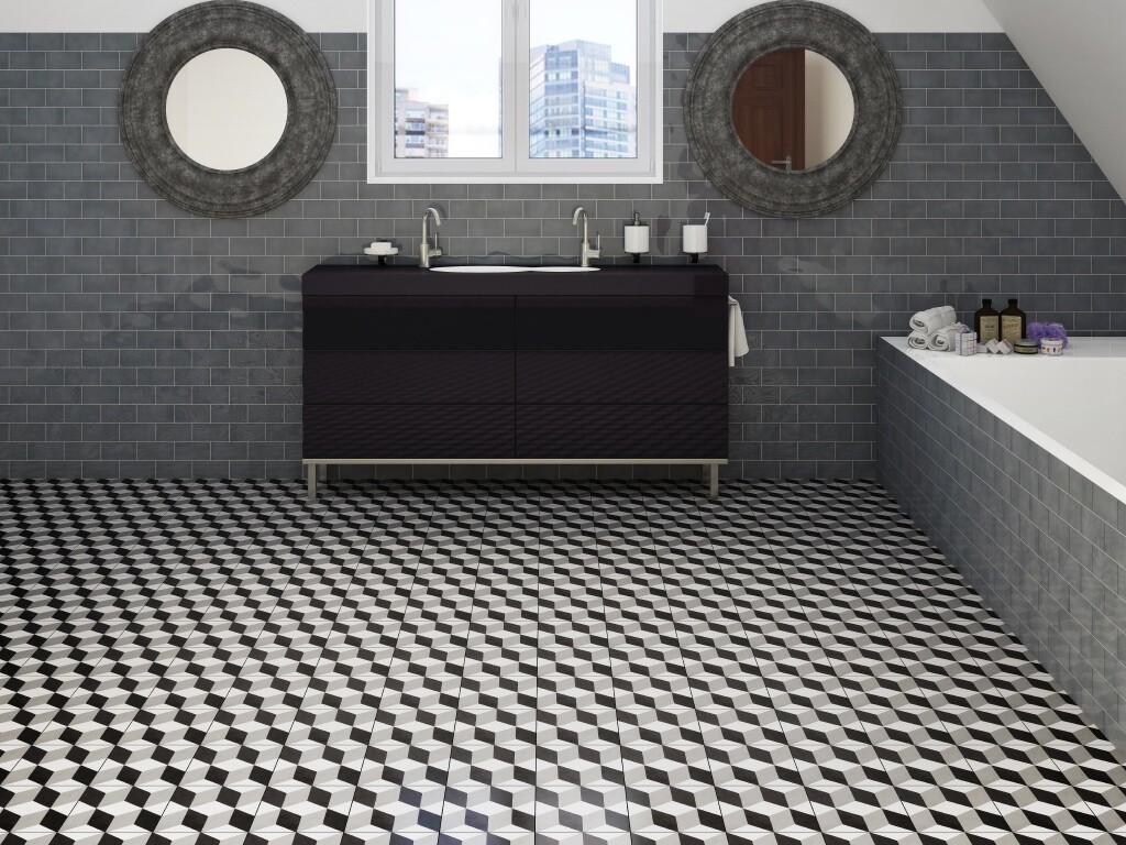 3×6 Bella Artisan Finish Grafito Subway Tile MADE IN USA (10SF/ 80PC pack)