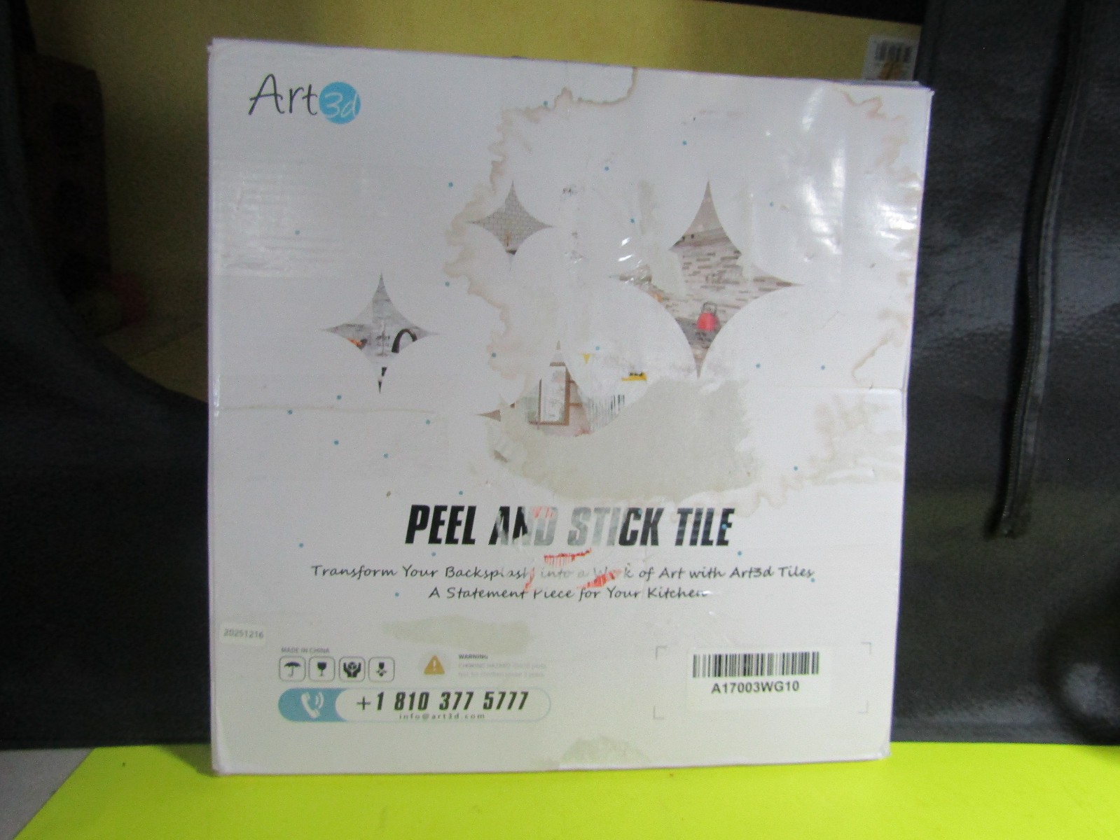 Art3d Peel & Stick Plastic Backsplash Wall Tile 10 Sheets 12″ x 12″ Warm White