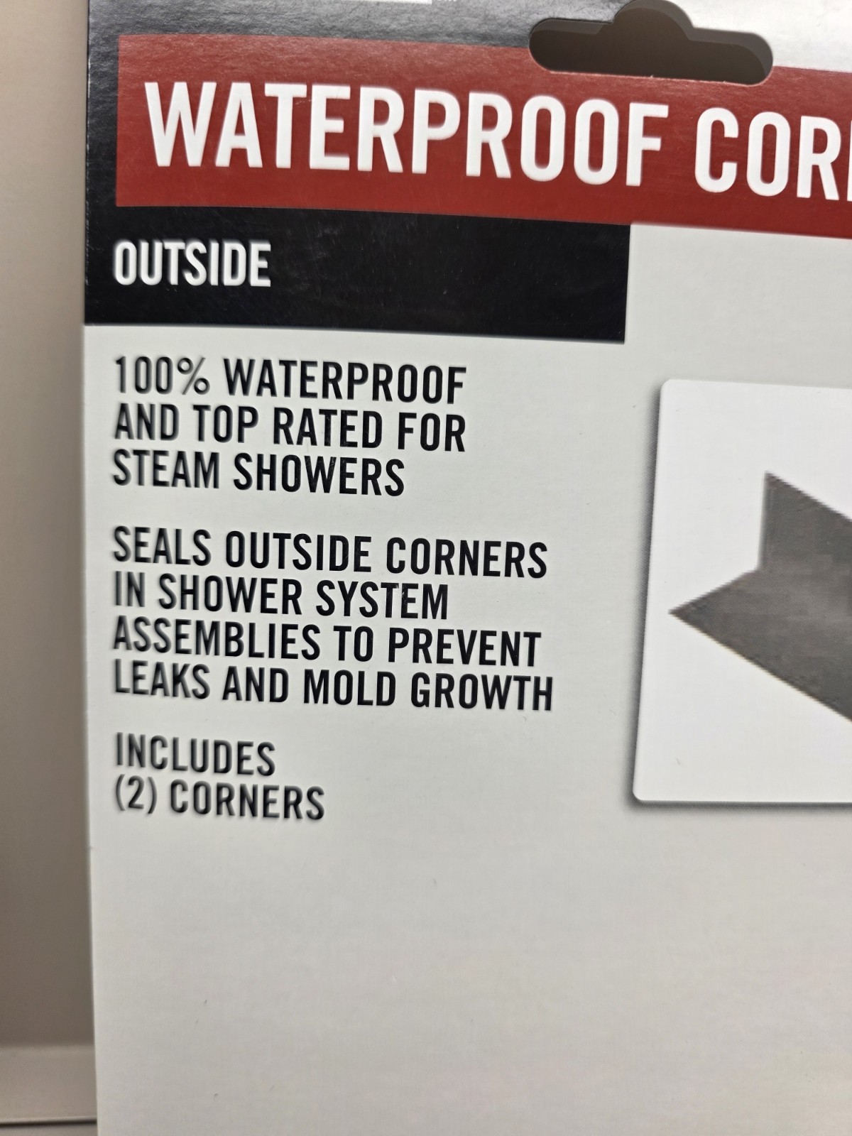 (2) NEW Watershield Shower System Pre-formed 90° Waterproof Outside Corners 2PK