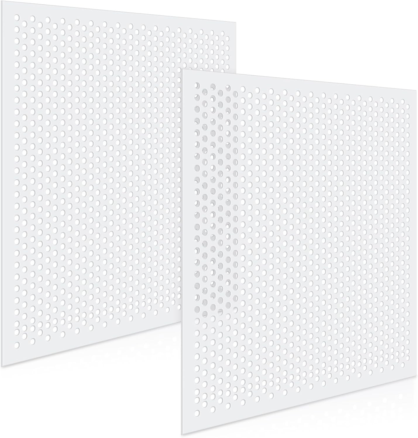 2 Pack 2′ X 2′ Plastic Perforated Tiles with 3/8″ Holes 24″ X 24″ White Drop Cei