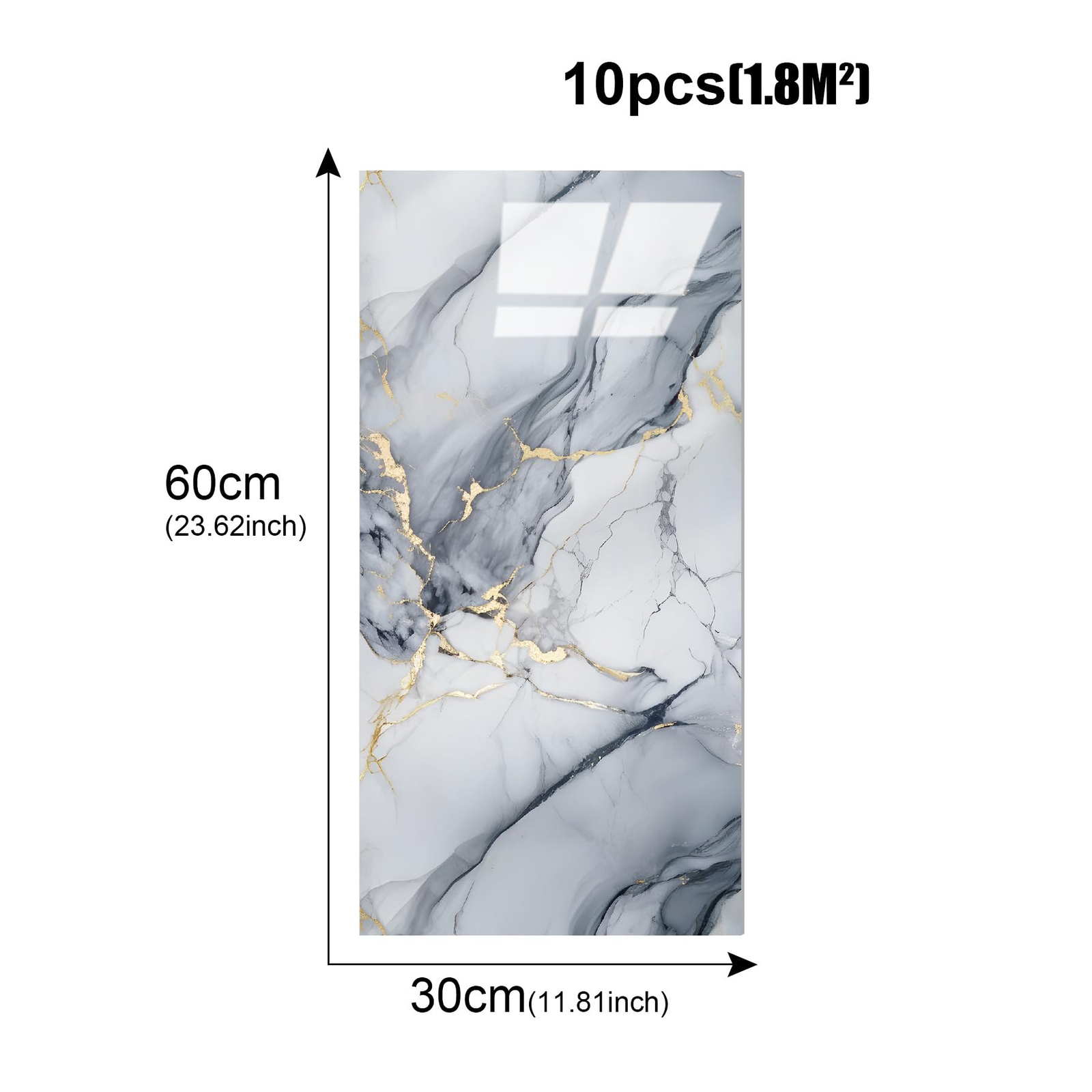 Peel and Stick Backsplash Tiles – 11.8″x23.6″ Faux Marble Self-Adhesive Wall Til