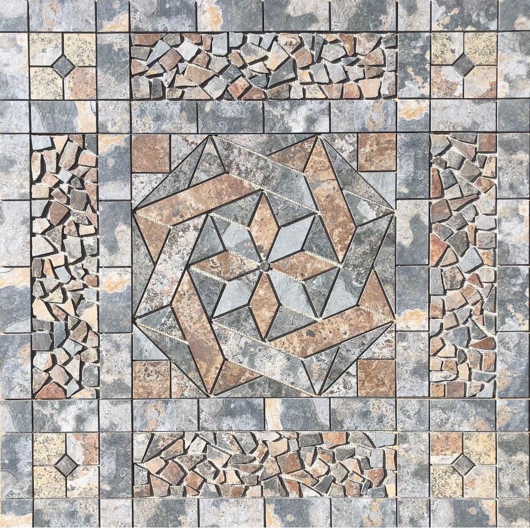 44 5/8″ X 45 5/8″ Tile Medallion Mosaic Mural – Home Depot Slate look tile serie