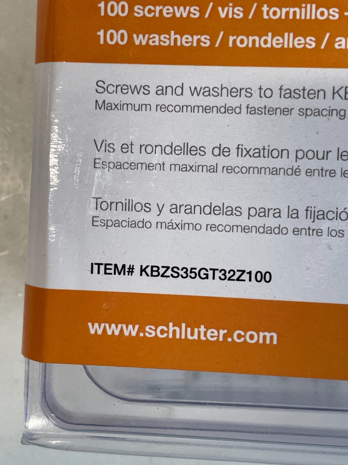 Schluter Kerdi Board Hardware Set with 100 1-5/8″ in Screw & 100 1-1/4″ Washers