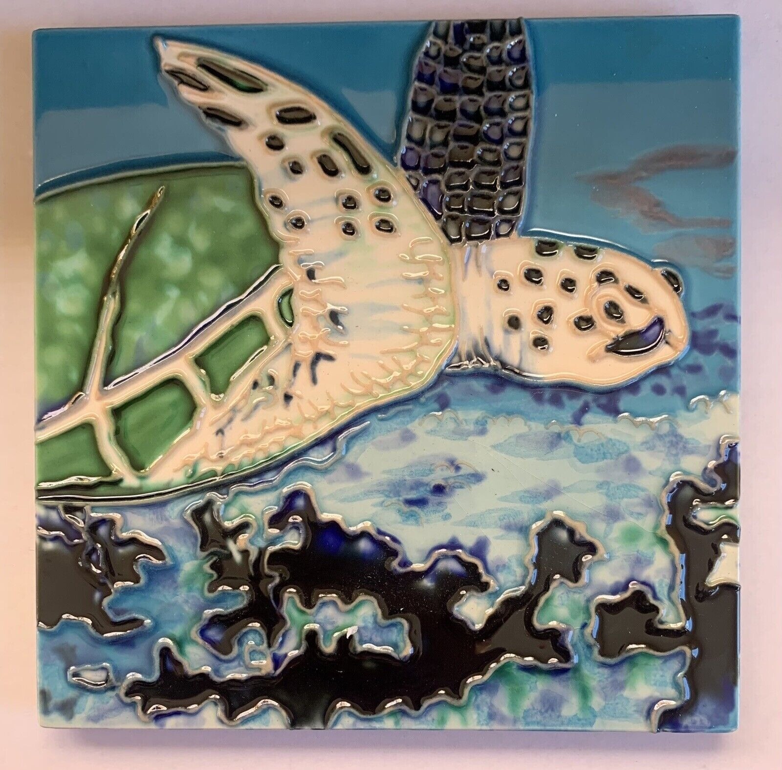 Sea Turtle Decorative Wall Art Ceramic Tile 6×6 New Backsplash Gift Ocean