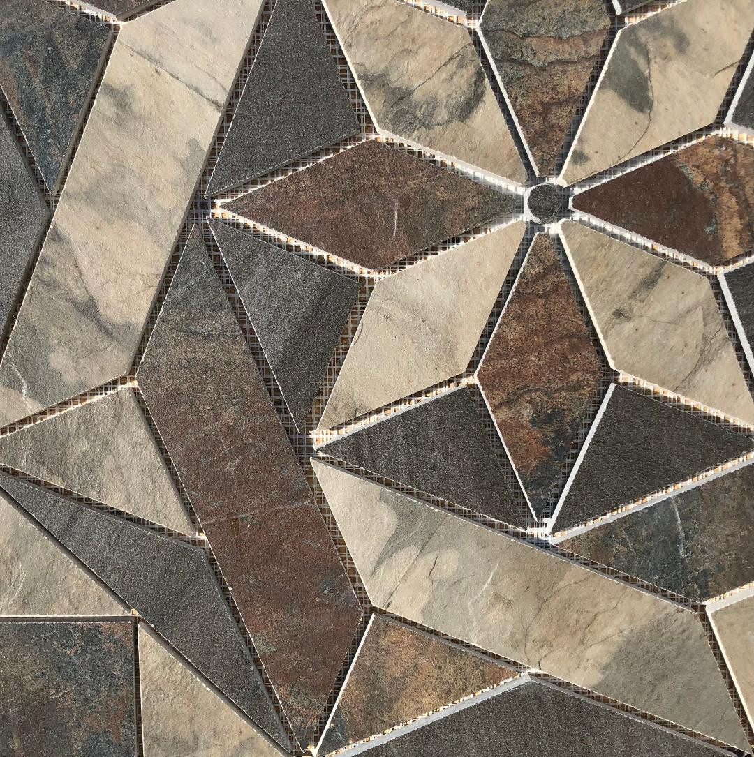 22 1/4″ x 22 1/4″ Tile Medallion Mural – Glen Rock tile series – Sequoie