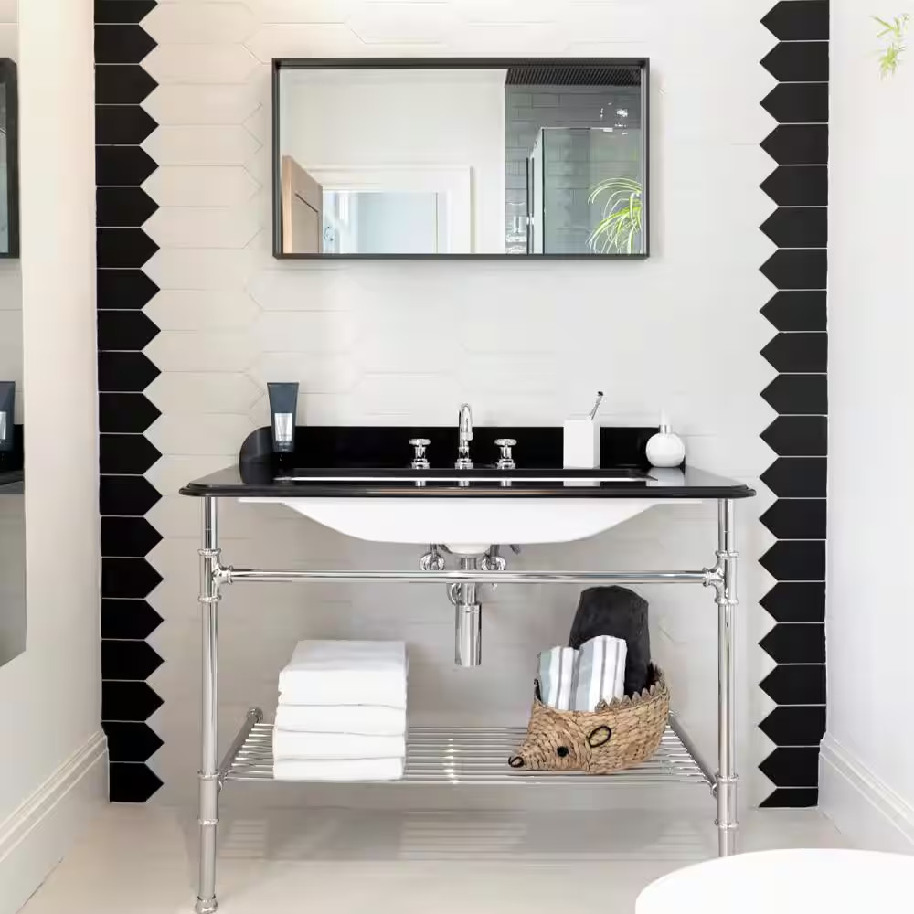 Kite White 3-7/8 In. X 11-3/4 In. Porcelain Floor and Wall Tile (11.2 Sq. Ft./Ca