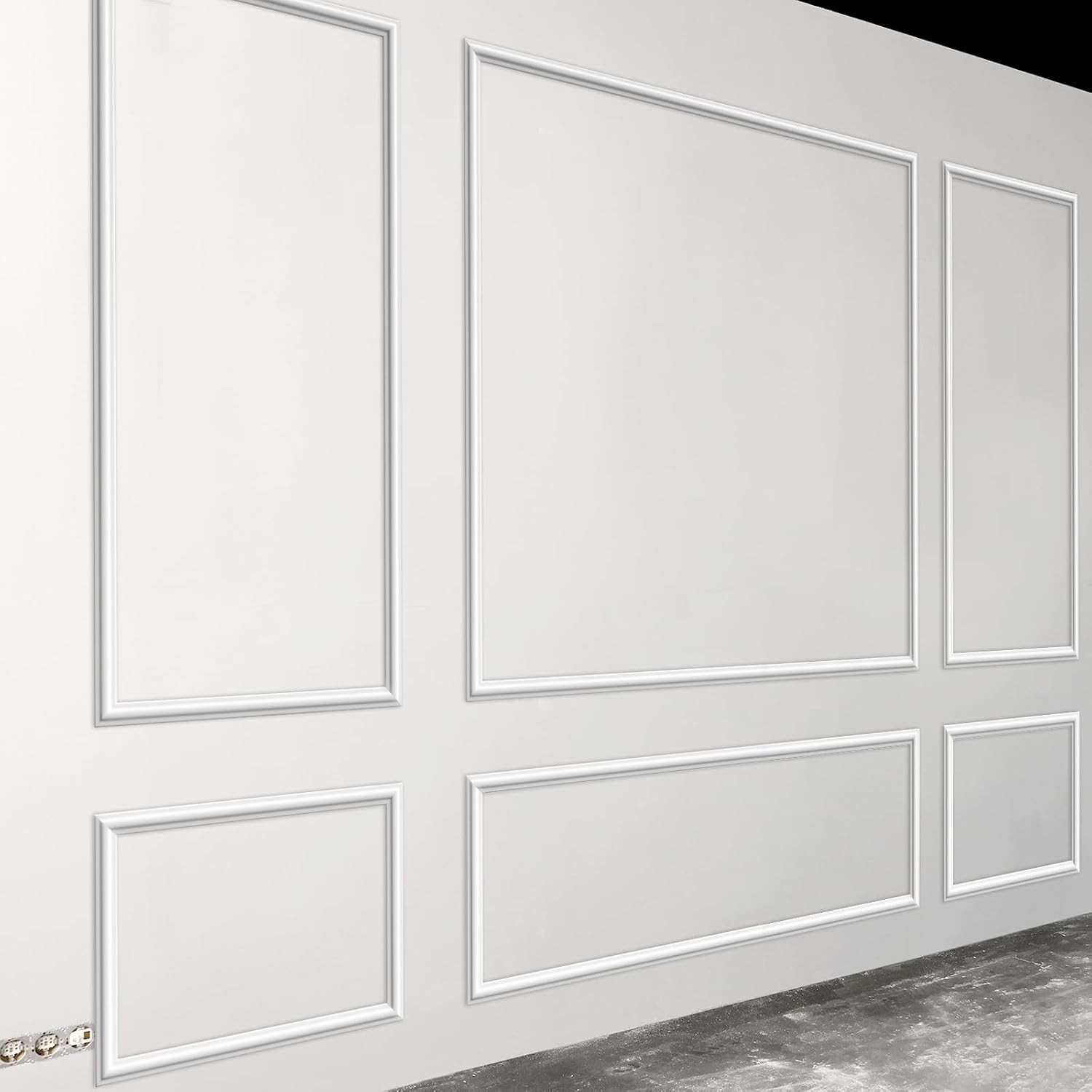 Peel & Stick Wall Molding Kit 3D Premade Wainscoting Wall Decor 31×63+72×63