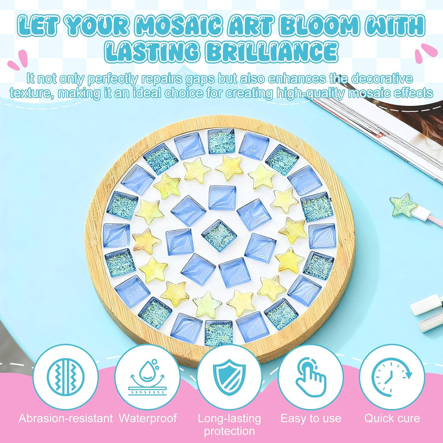 10.6Oz Mosaic Grout Powder, Mosaic Grout for Crafts | White Unsanded Ceramic …