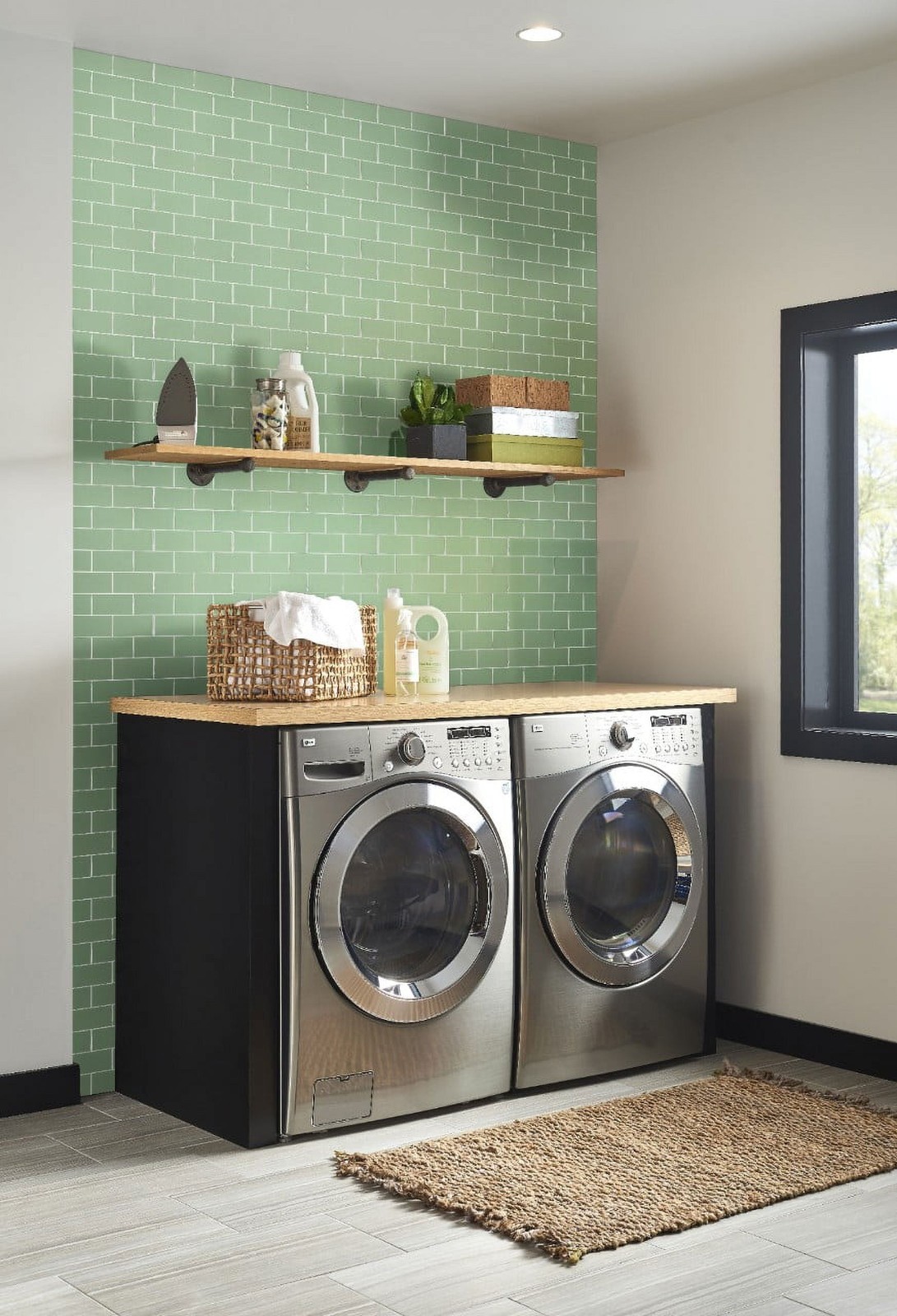 Mainstays Green Subway Peel & Stick Mosaic Wall Tile (2.76 Sqft / pack)