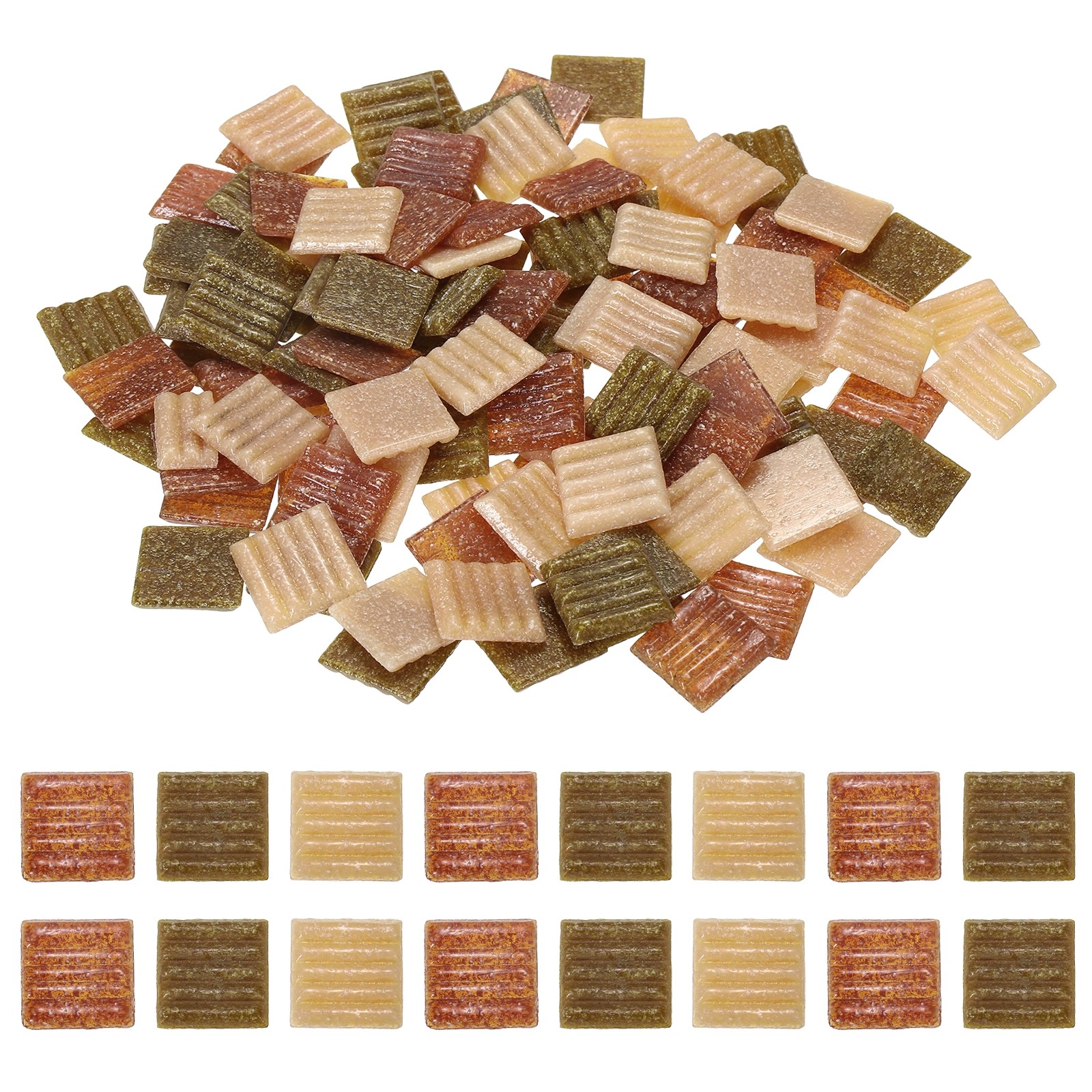 0.66LB Quartz Mosaic Tiles for Crafts Bulk, 3/4″ Square Mosaic, Mix Orange