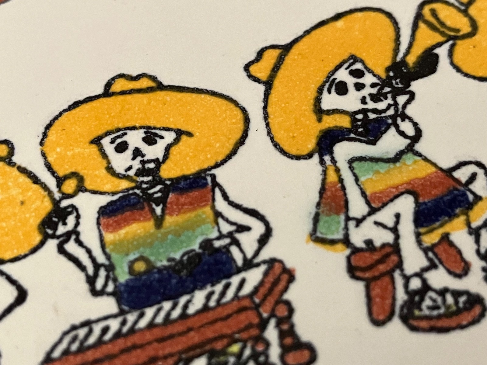 Ceramic TalaVera Mariachi Music Band Mexican Clay Tile Handmade 4-1/8×4-1/8