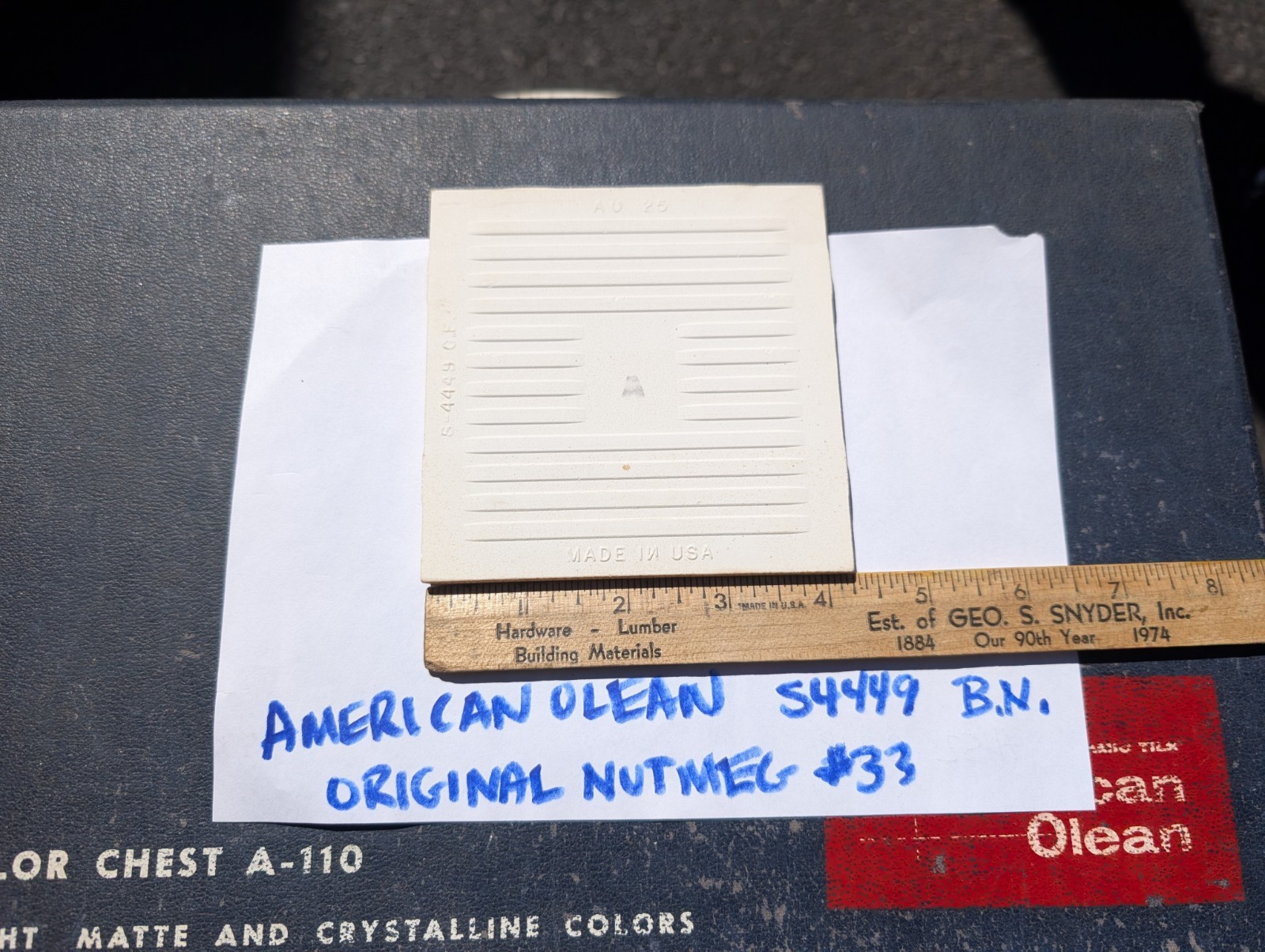 2 pcs American Olean Bullnose S4449 4-1/4″ Sq. Nutmeg #33 Glossy NEW Original