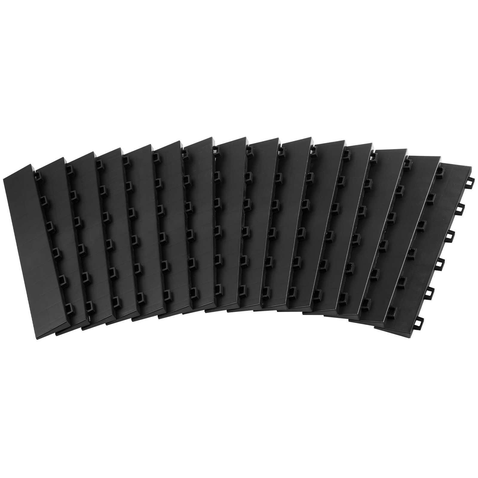 Uimoso 15-Piece Interlocking Garage Floor Edge Kit – Slip-Resistant Black