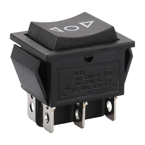 DPDT Rocker Switch (ON)-Off-(ON),6-Pin 3 Position Snap-in Toggle 1 Momentary