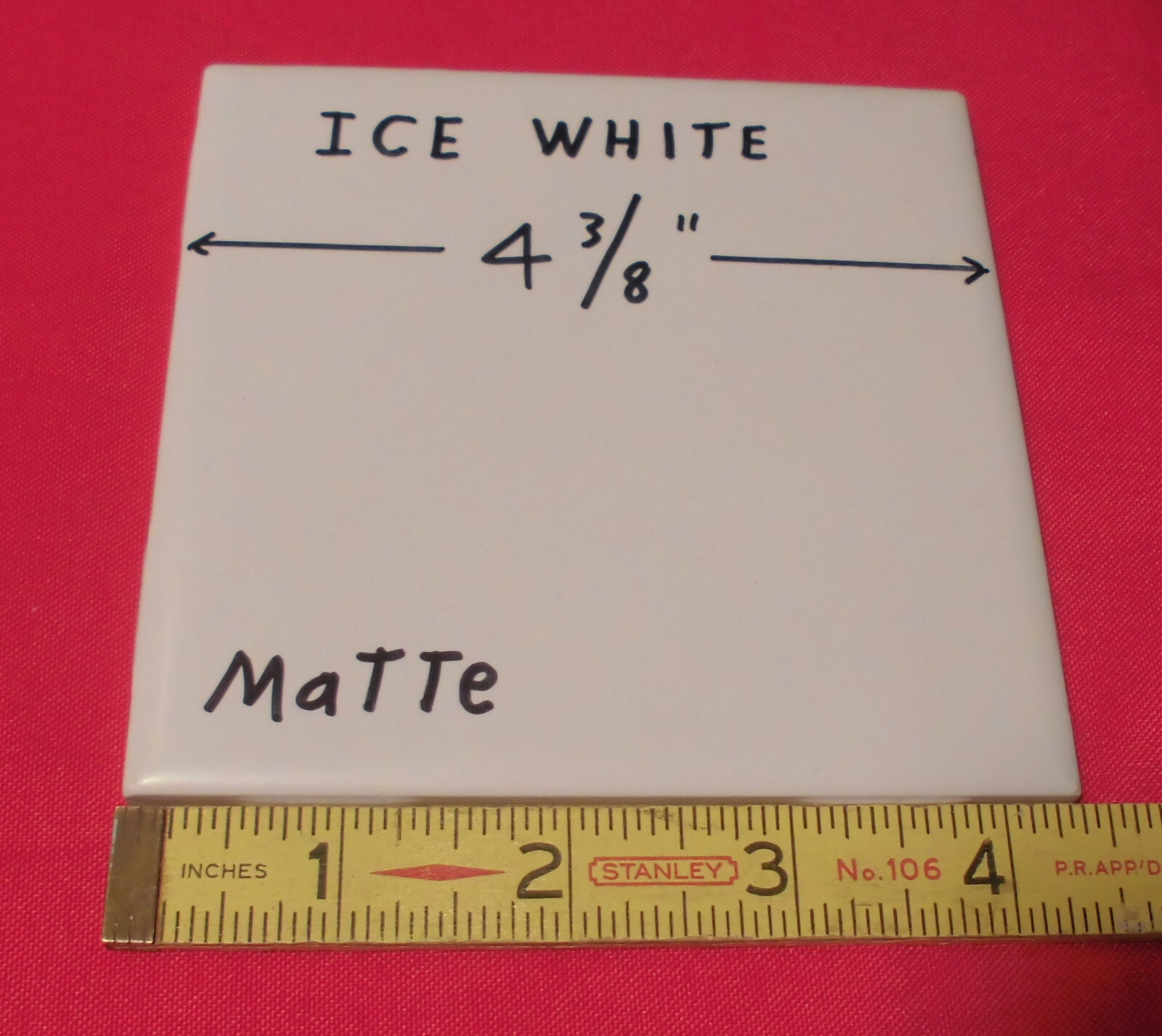 1 pc. 4-3/8″ *Bright Ice White* Softer Matte Ceramic Tiles… Clean New Tiles