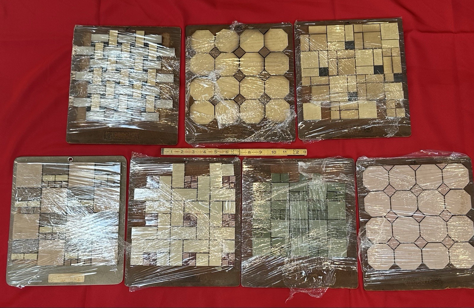 Lot of 7: Vintage Salemen’s Sample Masonite Boards, from 1950’s -1960’s, Used