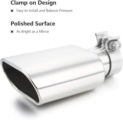 Square Exhaust Tip 3″ Inlet, Coating Rectangle Exhaust Tailpipe 3inch Polished