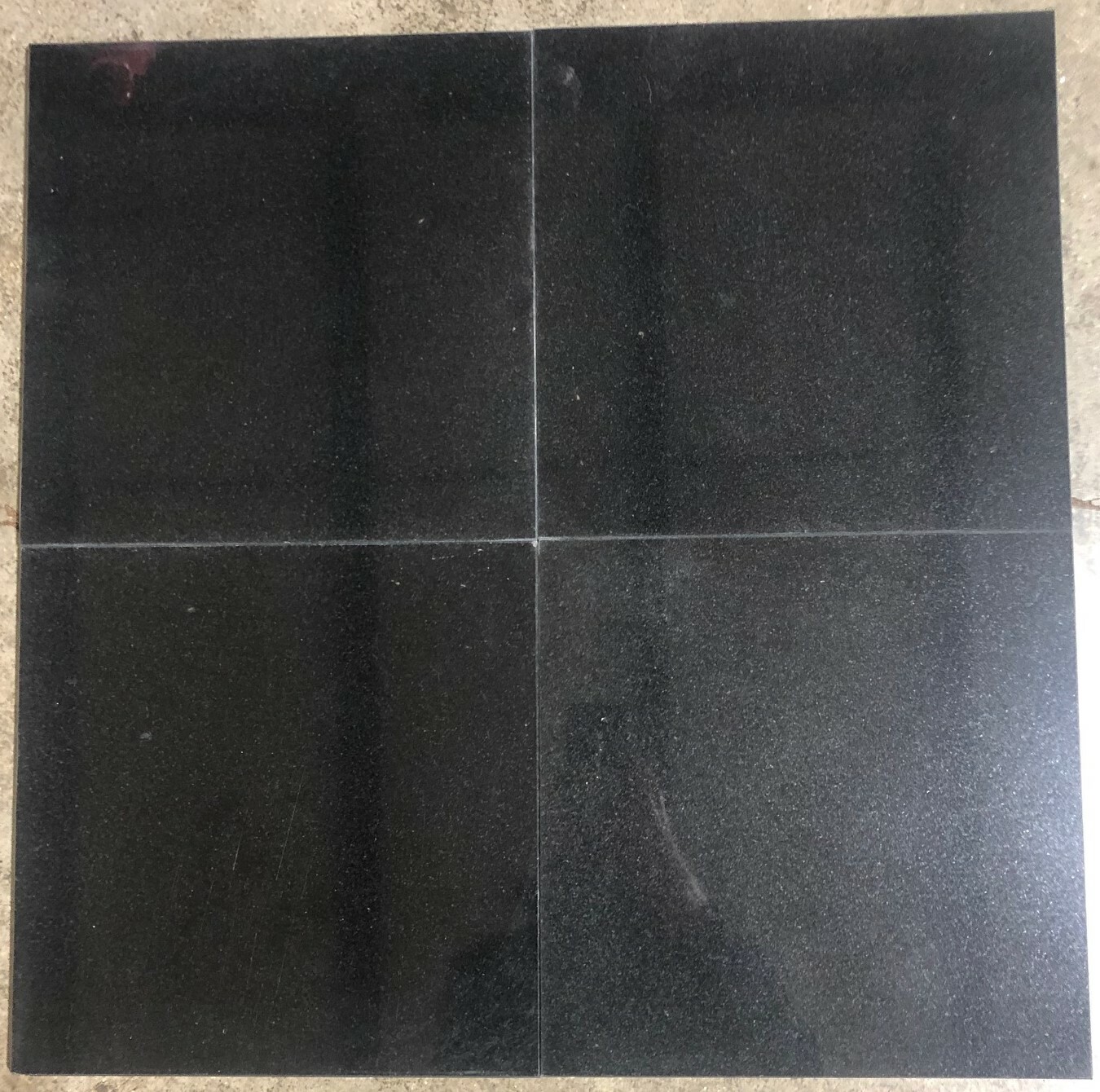 12×12 Black Granite Tile Remodel Stone Kitchen Lot of 5 Tiles T-46