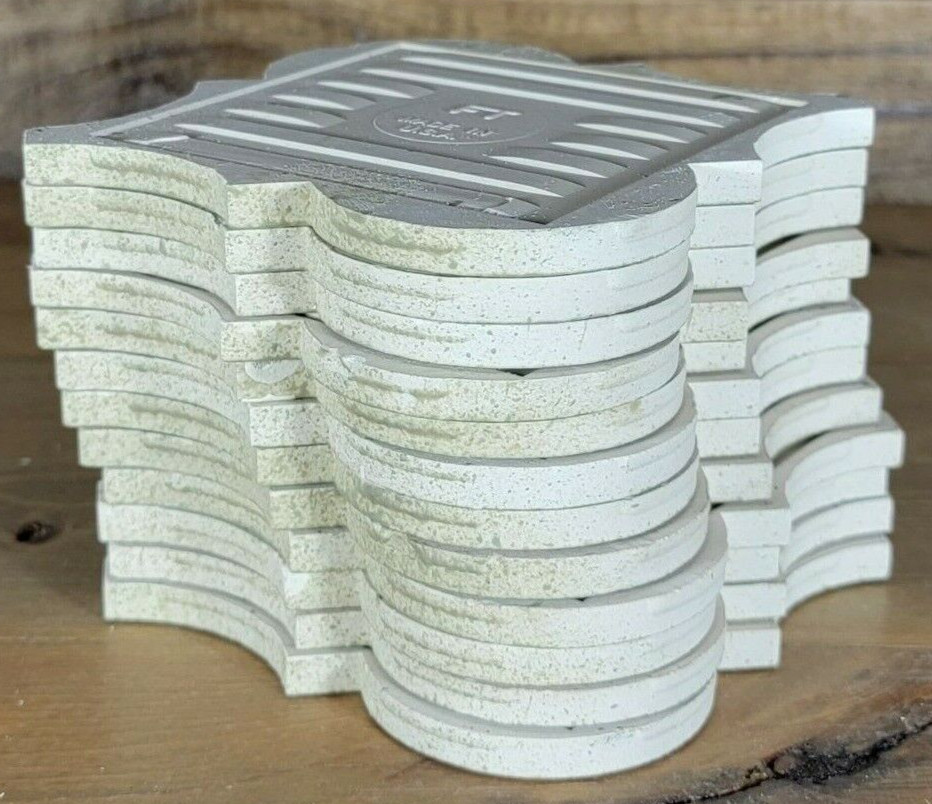 Vtg Salvage Florida Ceramic Arabesque Wall Tile FT USA 5 1/2″ Olive Drab Lot 12