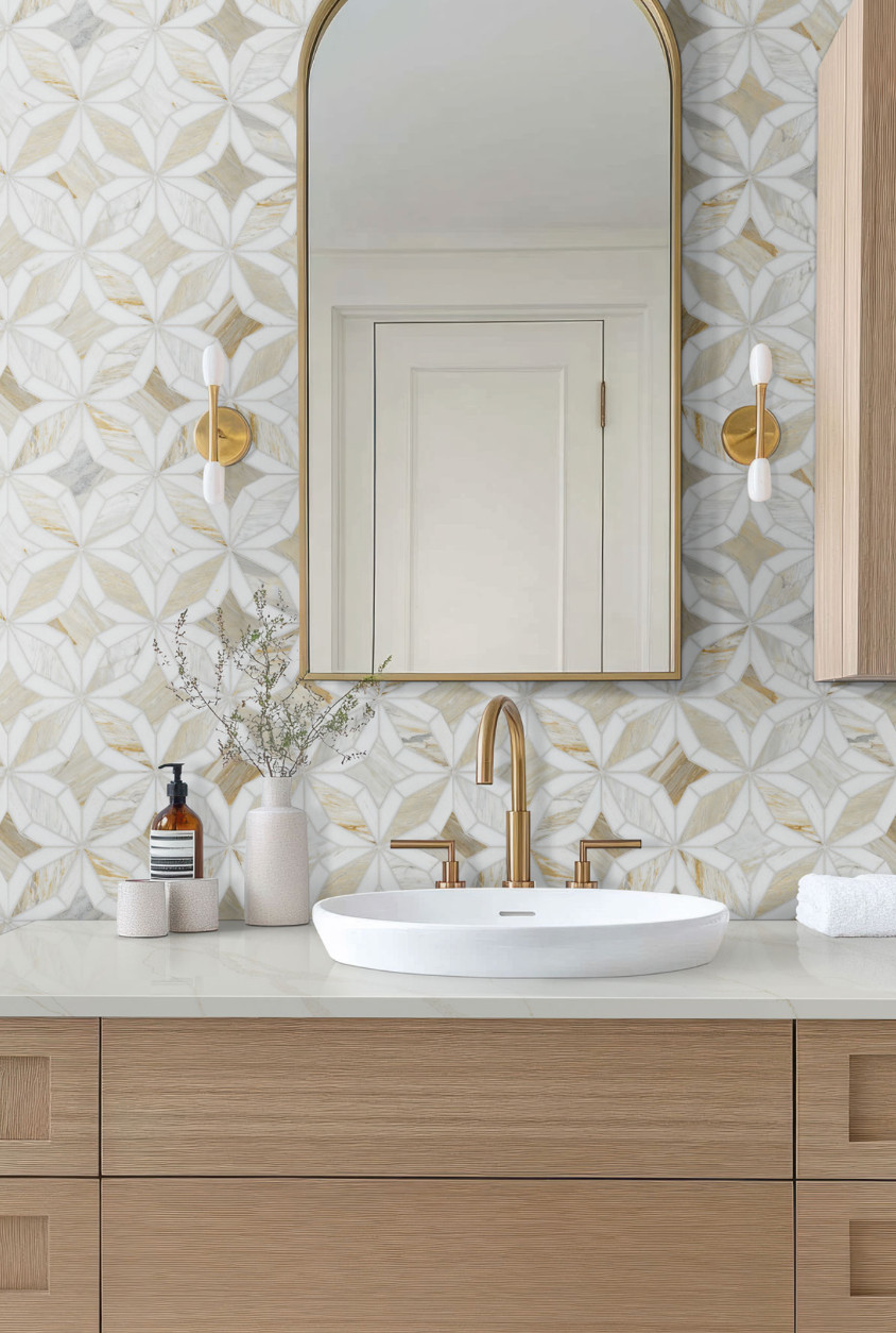 MSI Athena Gold Estrella Polished Marble Floor Wall Tile 10″ x 10″ sheets