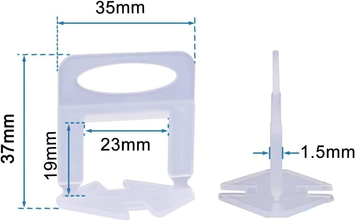 2000 Pzs Clips Nivelacion Azulejos 1.5mm Separadores Profesional Ceramica Piedra