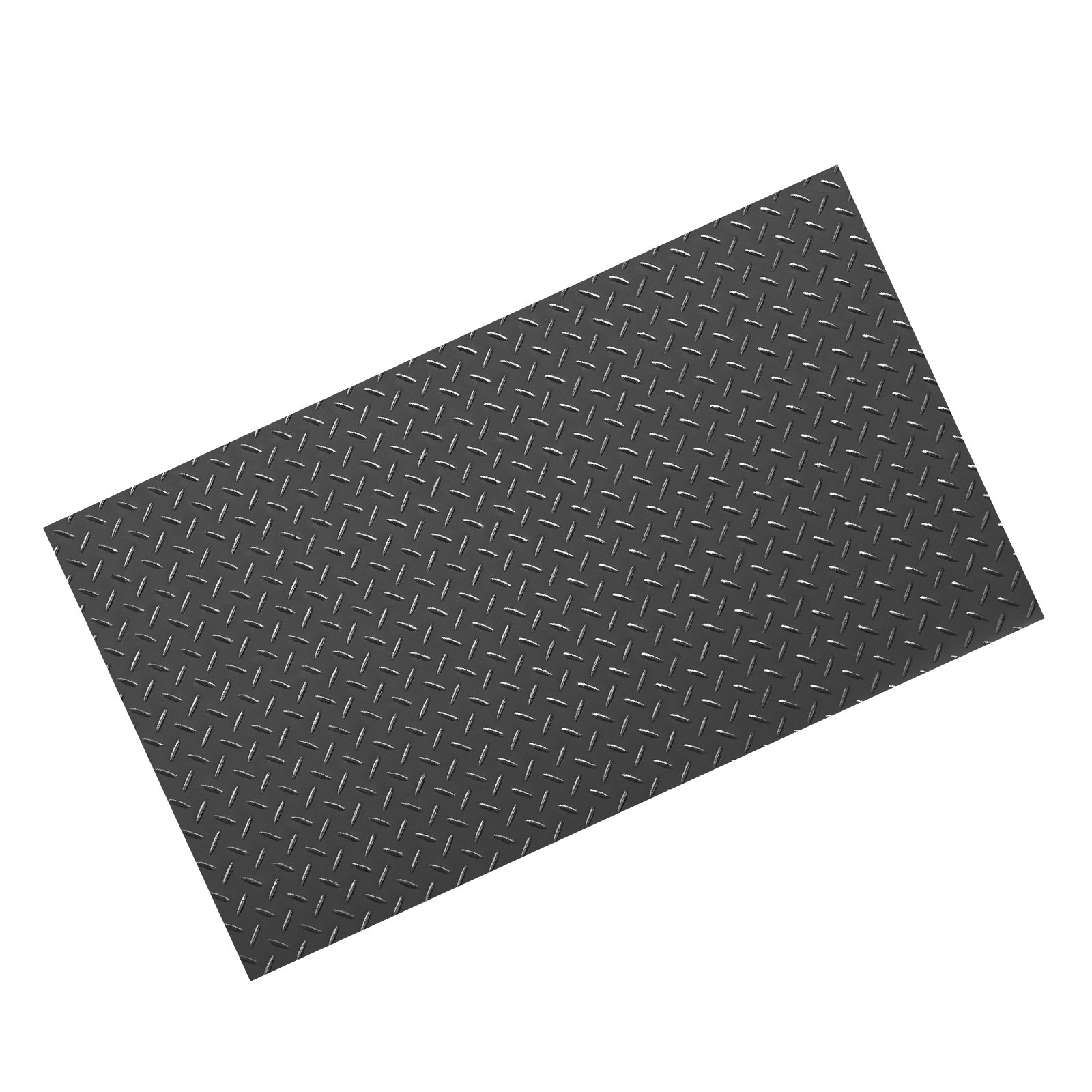 Uimoso Garage Floor Mat 4×7 ft PVC Diamond Pattern Non-Slip Easy to Clean Black