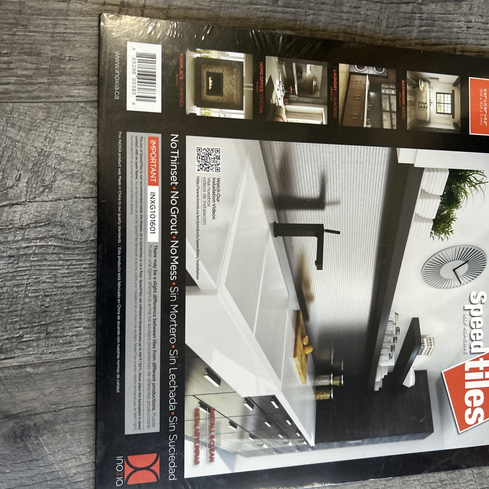 24 pack Linox Stainless Steel 12.09 in. x 11.97 in. x 5 mm Brushed peel and stic