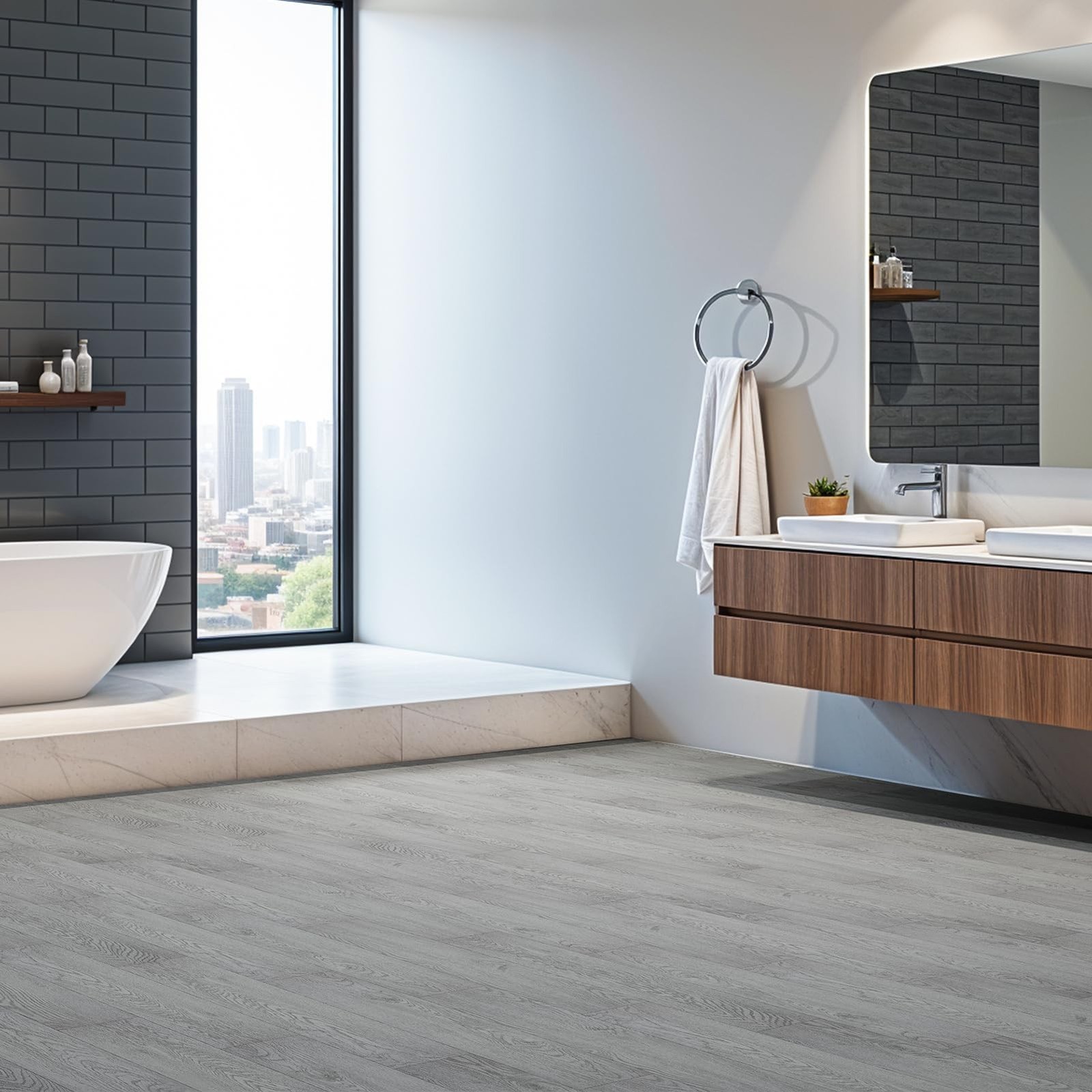 INMOZATA Peel and Stick Floor Tile, 36Packs 54 Sq. Ft Vinyl Flooring Plank 36…