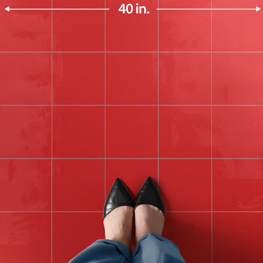 Monocolor Premium Rojo Volcan 7-7/8 In. X 7-7/8 In. Ceramic Floor and Wall Tile