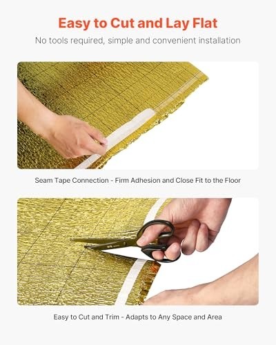 3-in-1 Flooring Underlayment 200 sq ft, 3mm Thick Foam Padding, Soundproof & Vap