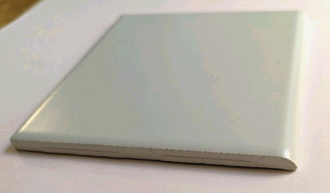 1 pc. Bullnose 4 3/8 X 4 3/8 Matte Light Turquoise Jade Green Florida Tile New