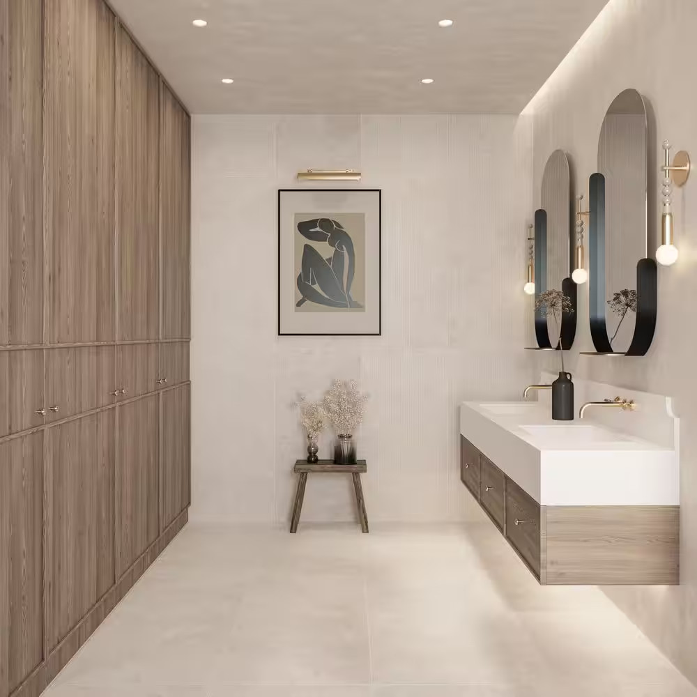 Thaddeus 24 In. X 48 In. Matte Porcelain Decorative Tile in White (15.5 Sq. Ft./