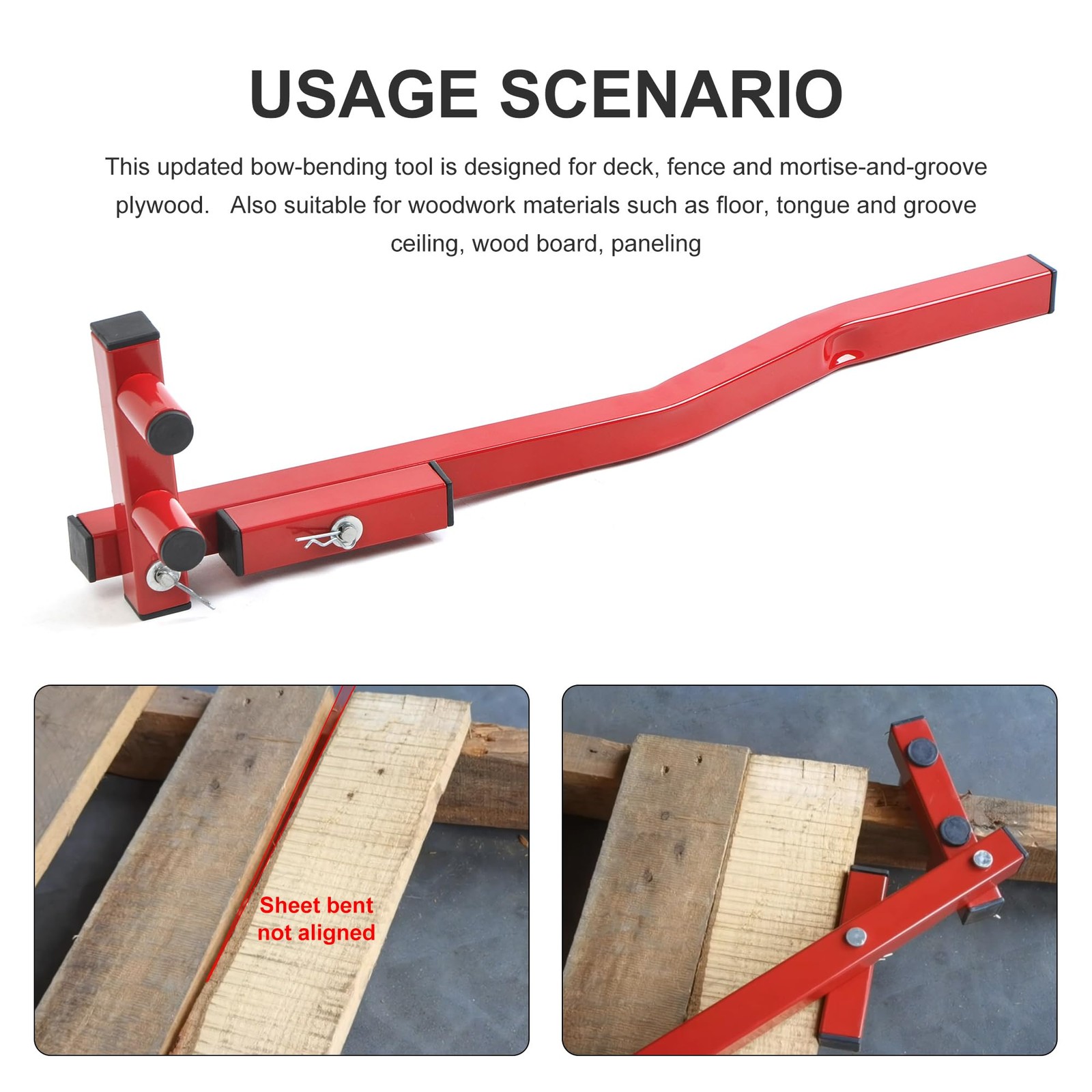 Decking Straightening Tool Board Bender Carbon Steel 66cm Weight 1.5KG