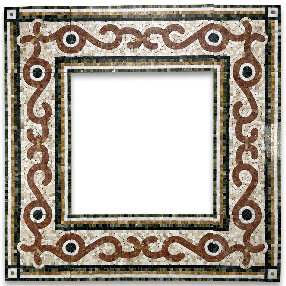 B0113P Coral Seagrass 8.3×17.7 Marble Mosaic Border Listello Tile Polished