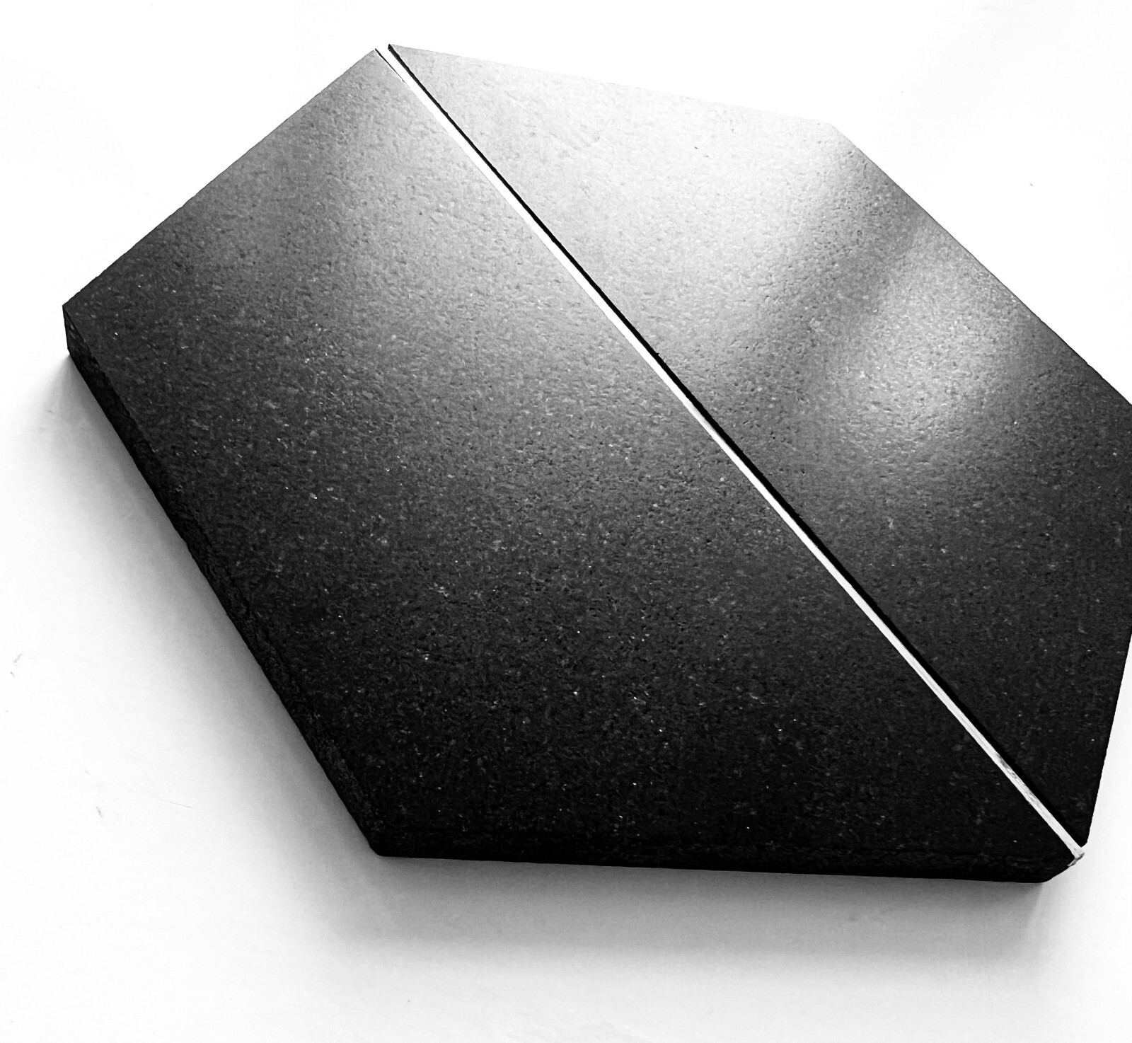 6×7 Black Bazalt Hexagon with Silver Metal Backsplash Tile Kitchen Wall