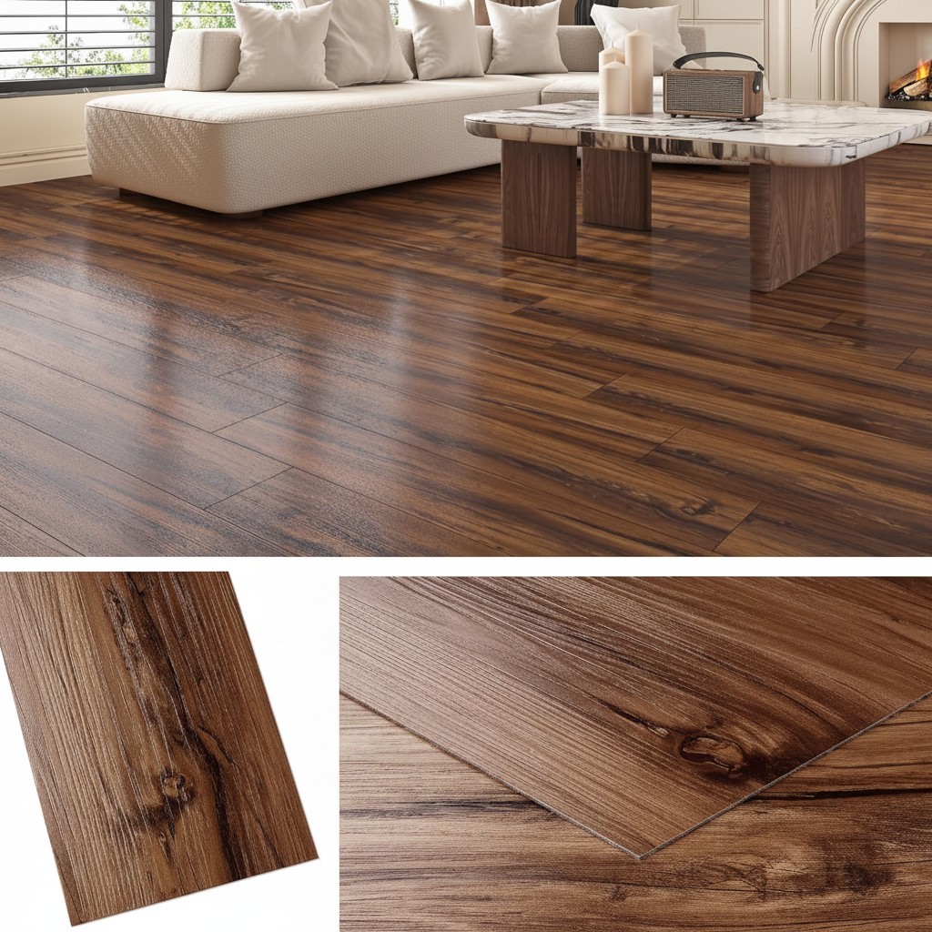 36-Pack Wood Vinyl Floor Tiles 6×36 Waterproof DIY Renter Friendly