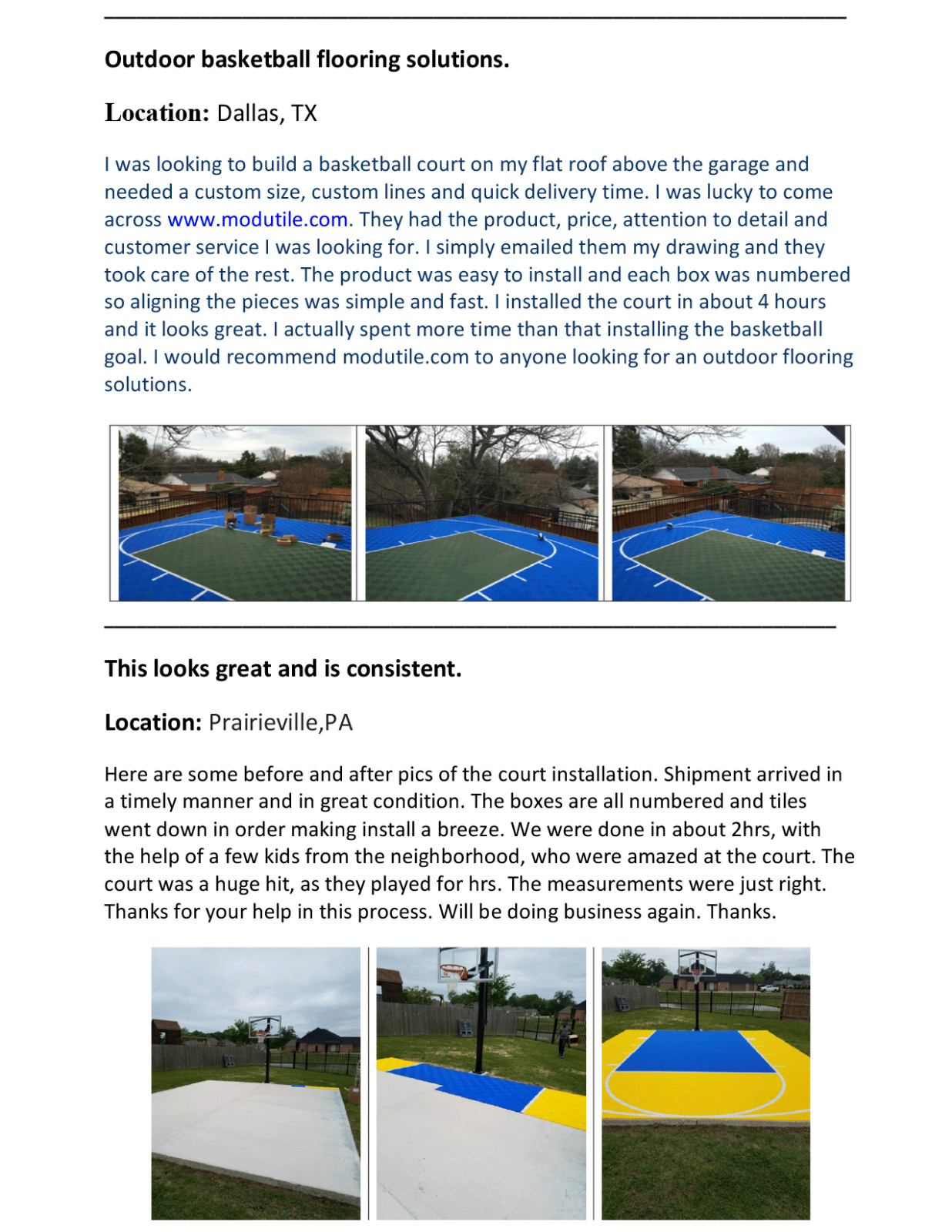 20ft x 24ft Outdoor Basketball Court Kit-Lines and Edges Included Yellow/Blue