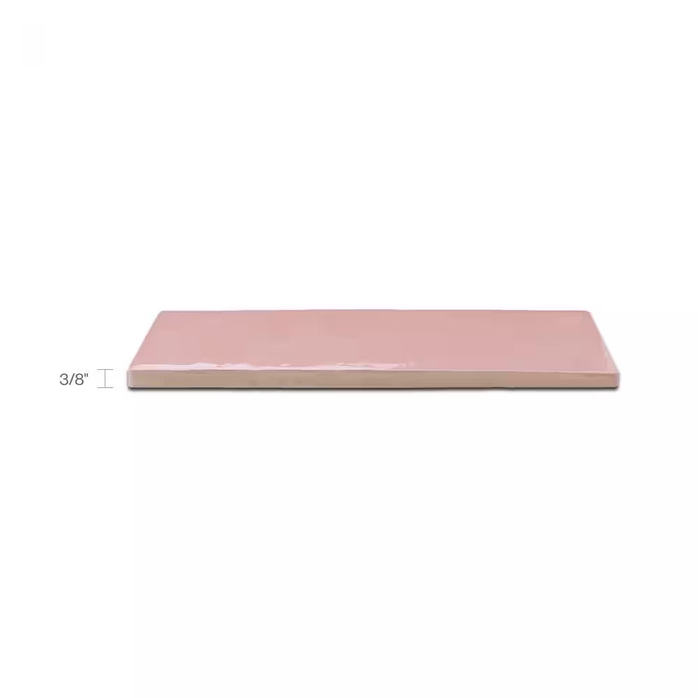 Cloe Subway Glossy Pink 2.5 In. X 8 In. Handmade-Look Ceramic Wall Tile (10.64 S