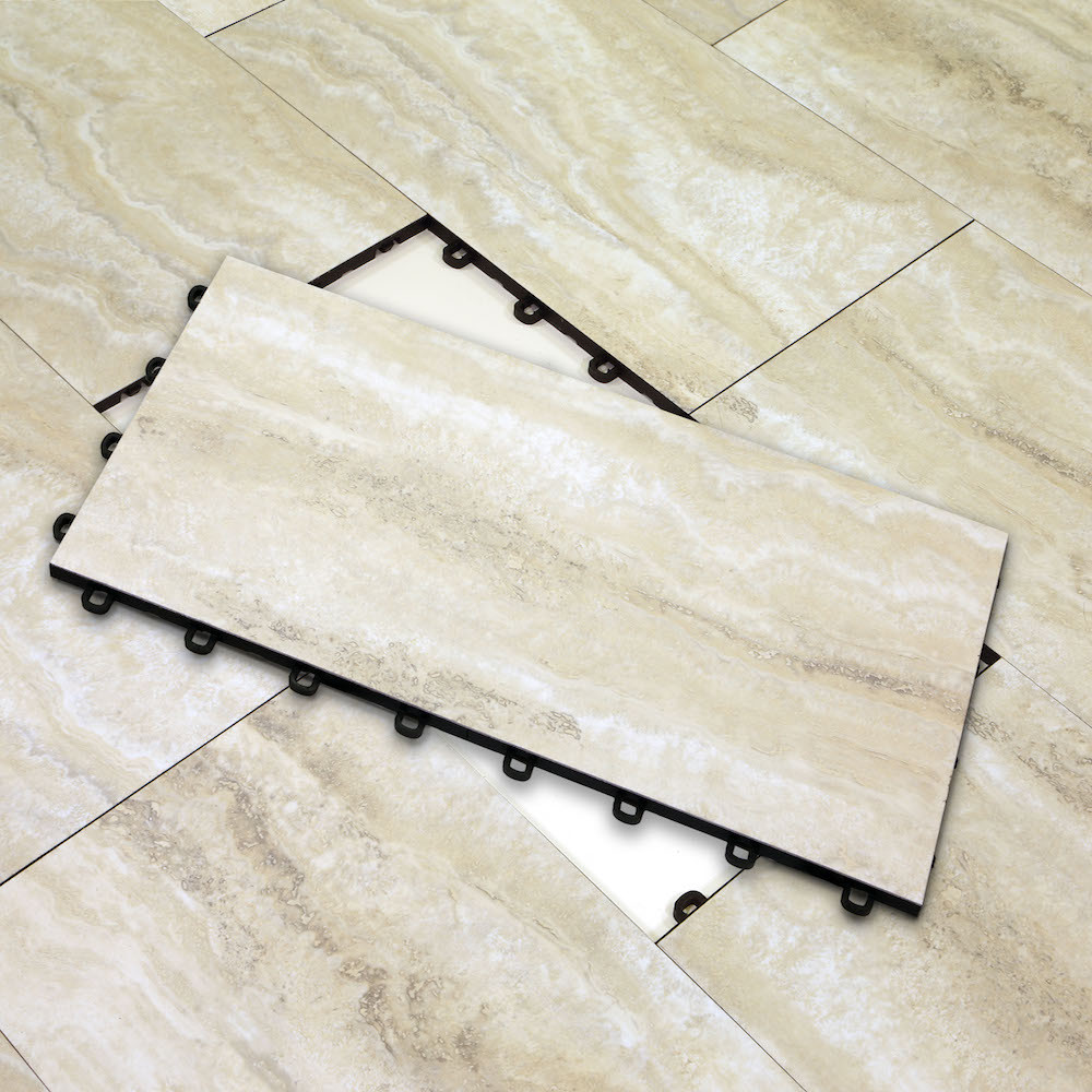12″x24″ BASEMENT FLOORING DIY SAHARA BEIGE SLATE – 2 SQ.FT per Tile- Made In USA