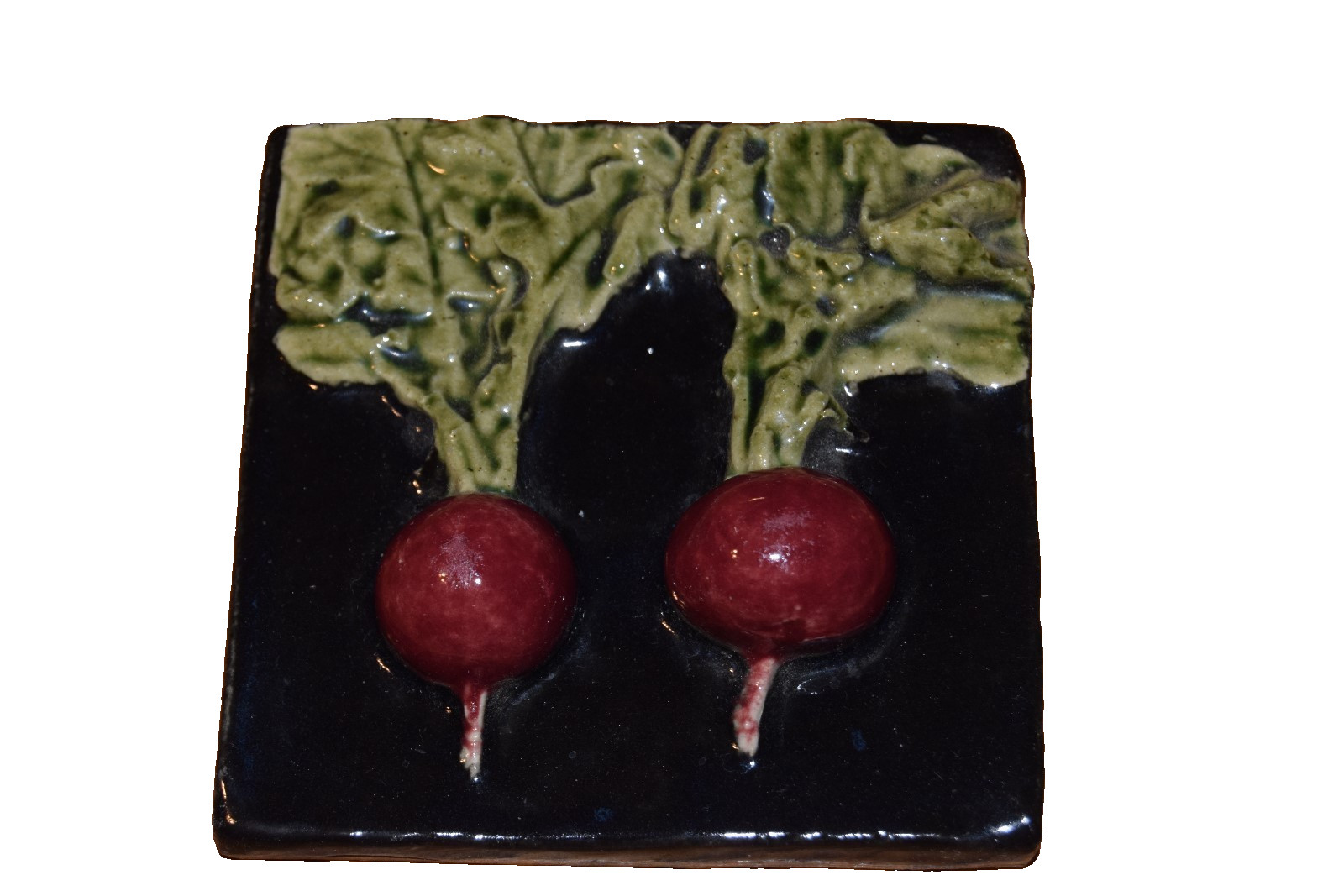 Set of 3 SoMi tileworks Hanging Tiles Handcrafted Carrots, Peas and Radishes