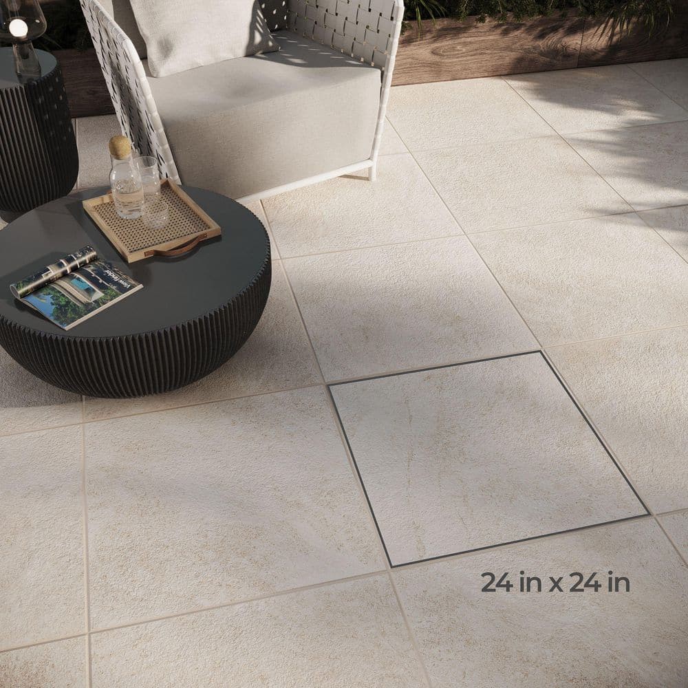 Alpe White 24 in. x 24 in. x 0.75 in. Stone Look Porcelain Paver