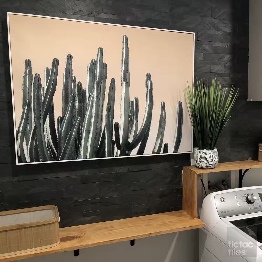 12-Sheets Dark Gray 24 In. X 6 In. Peel, Stick Self-Adhesive Decorative 3D Stone