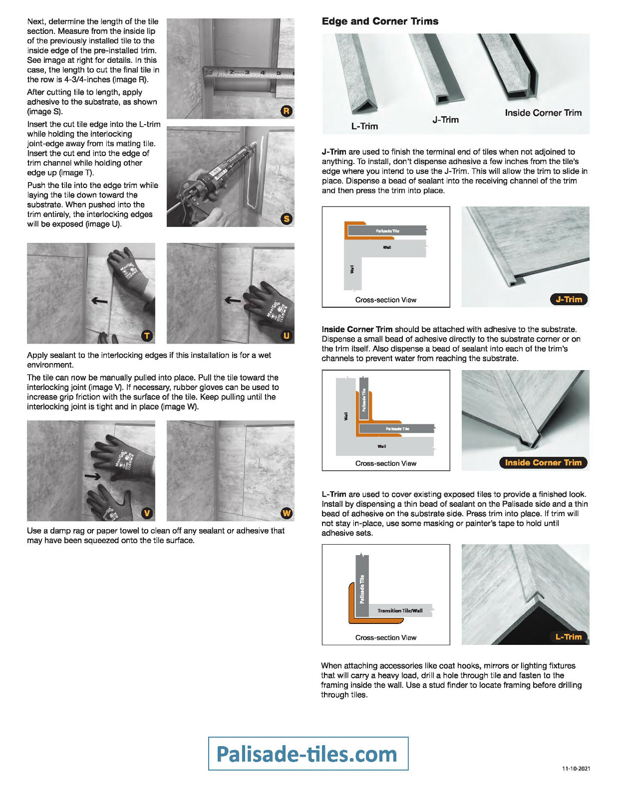 Palisade 22.8 in. x 7.31 in. Interlocking Vinyl Wall/Backsplash Tiles