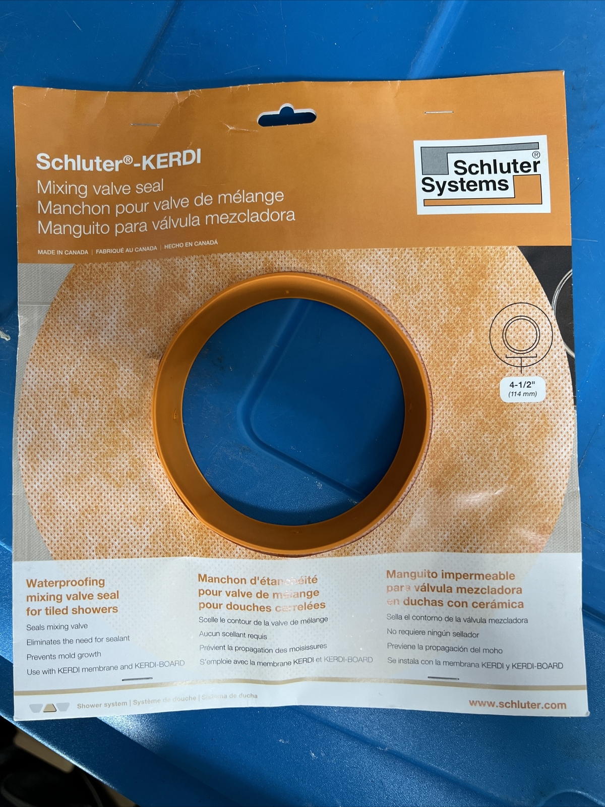 Schluter Kerdi Mixing Valve Seal 4-1/2″ KMSMV235/114/UV free shipping
