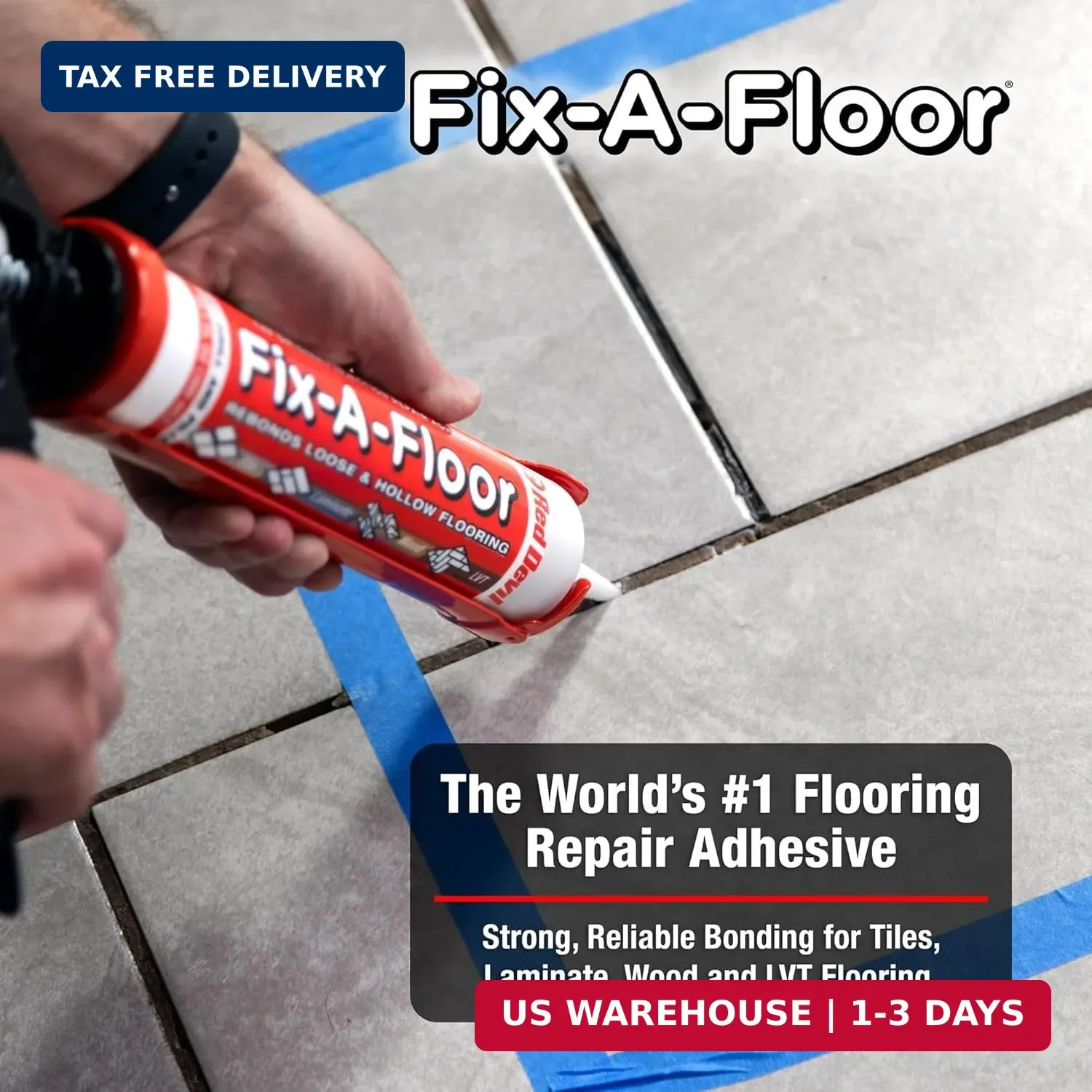 The Original Fix-A-Floor Loose Tile Repair Adhesive – Tile, Porcelain, Ceramic,