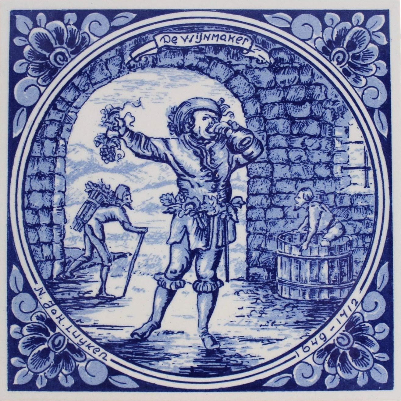 Ceramic Tile Portuguese Azulejos Vintage Blue Delft Dutch Reproductions Tiles
