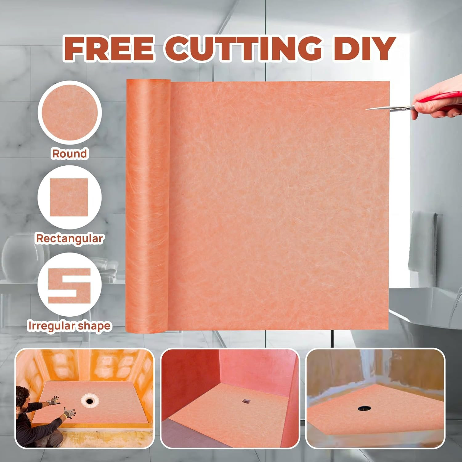 Shower 20 Mil Shower Waterproofing Membrane 3.3 Ft X 33 Ft Roll (108 Sq.Ft) – PE