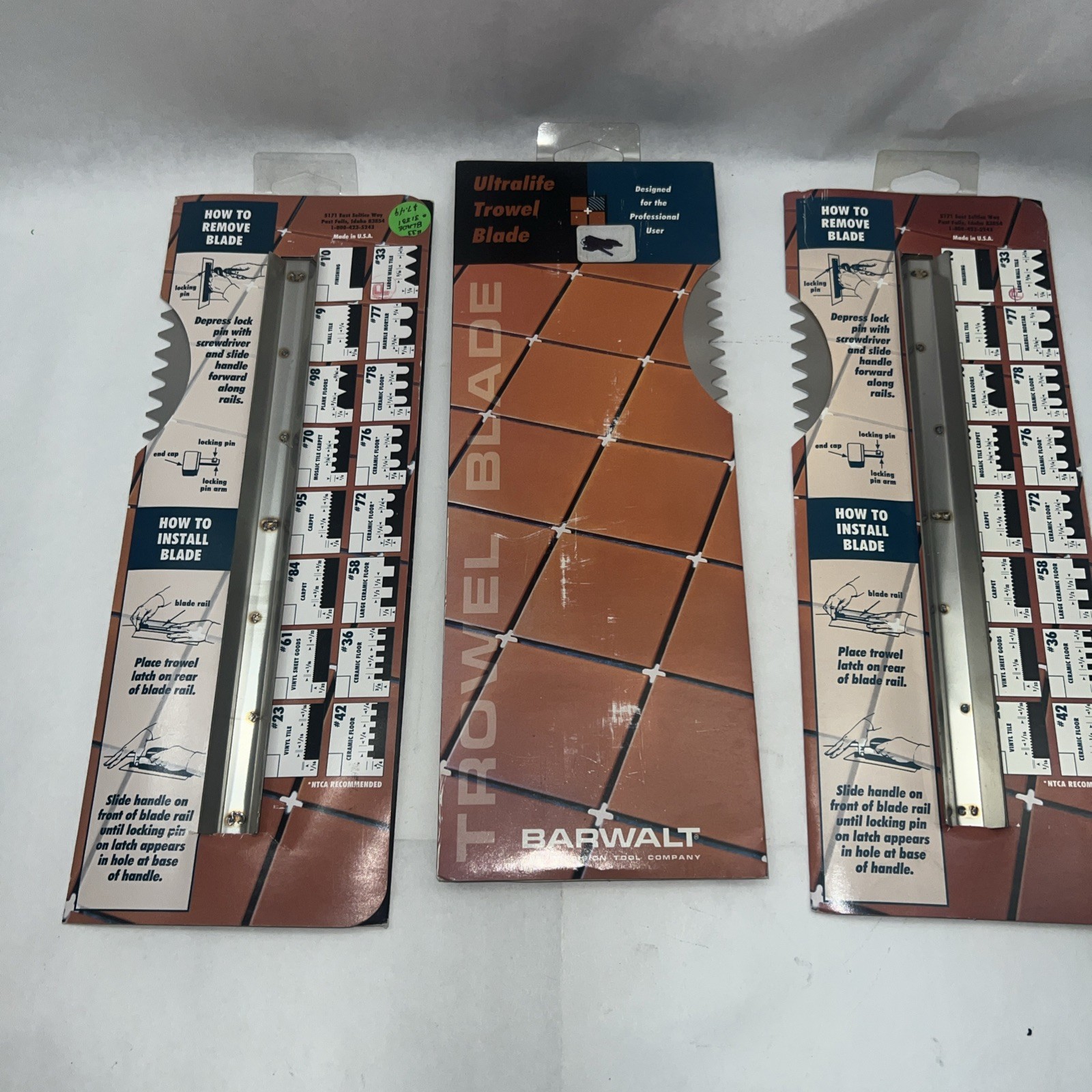Barwalt 31331 Tile and Wood Flooring Trowel Blade #33 Lot of 3